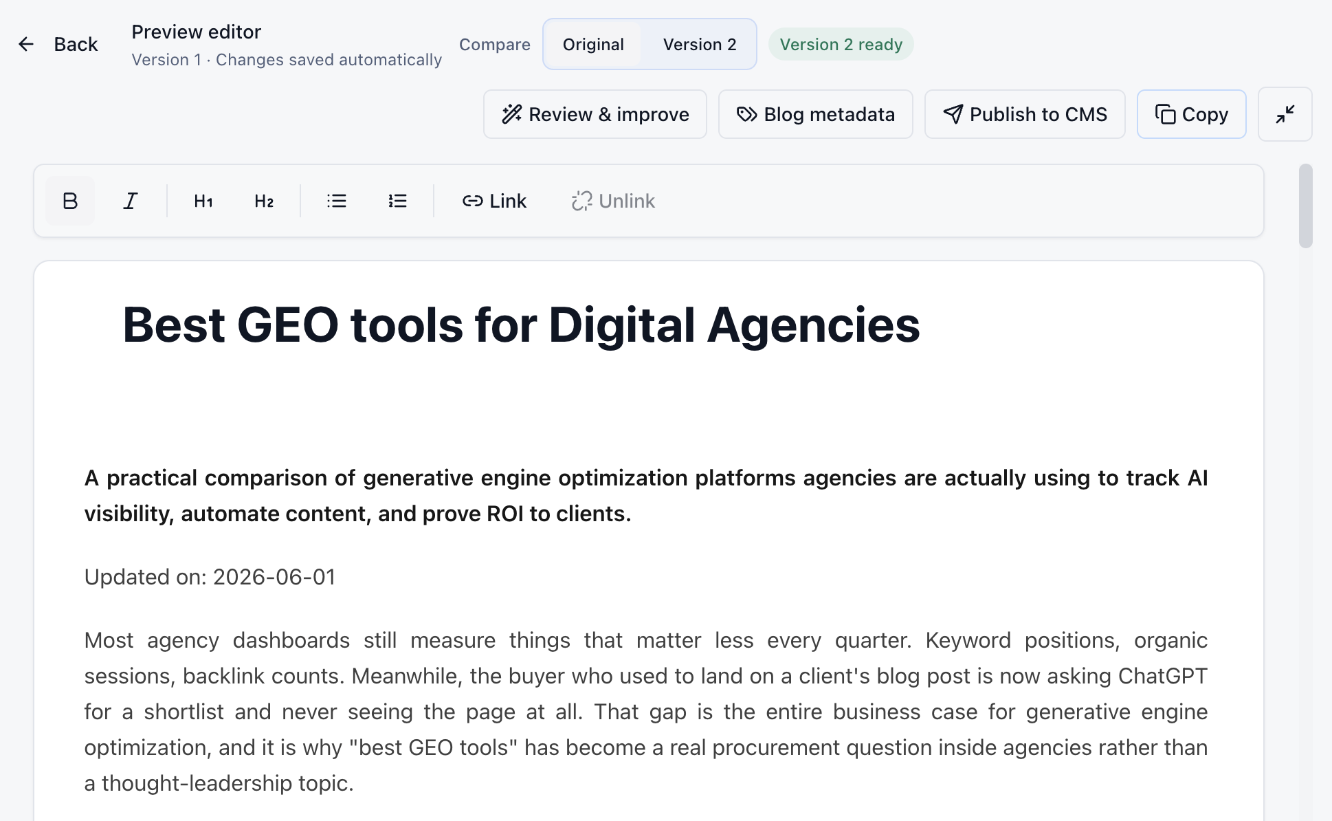 See the content taking shape. — 2