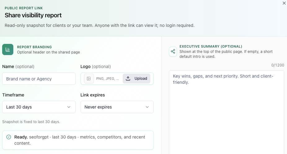 Client-ready and white-label reporting